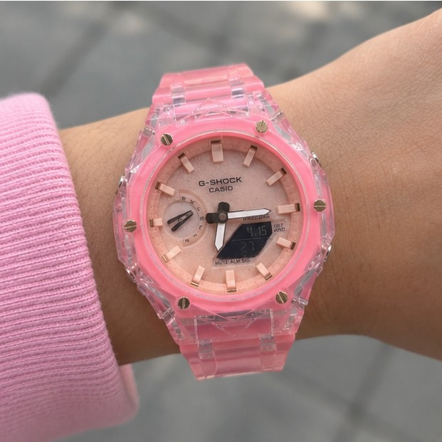 ساعت مچی جیشاک (G-SHOCK) صورتی شفاف