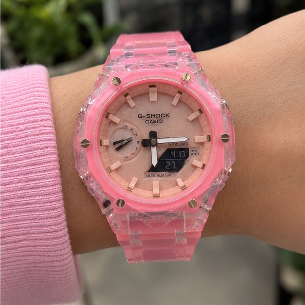 ساعت مچی جیشاک (G-SHOCK) صورتی شفاف
