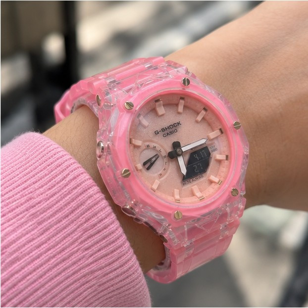 ساعت مچی جیشاک (G-SHOCK) صورتی شفاف